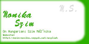 monika szim business card